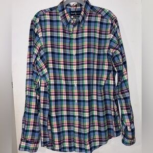 Ralph Lauren Multicolored Plaid Button-Down Shirt 100% Cotton
